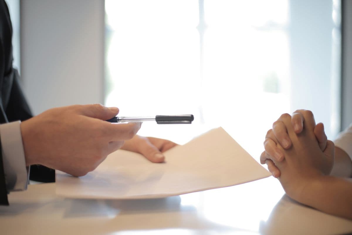 Advisor walking a client through an engagement document